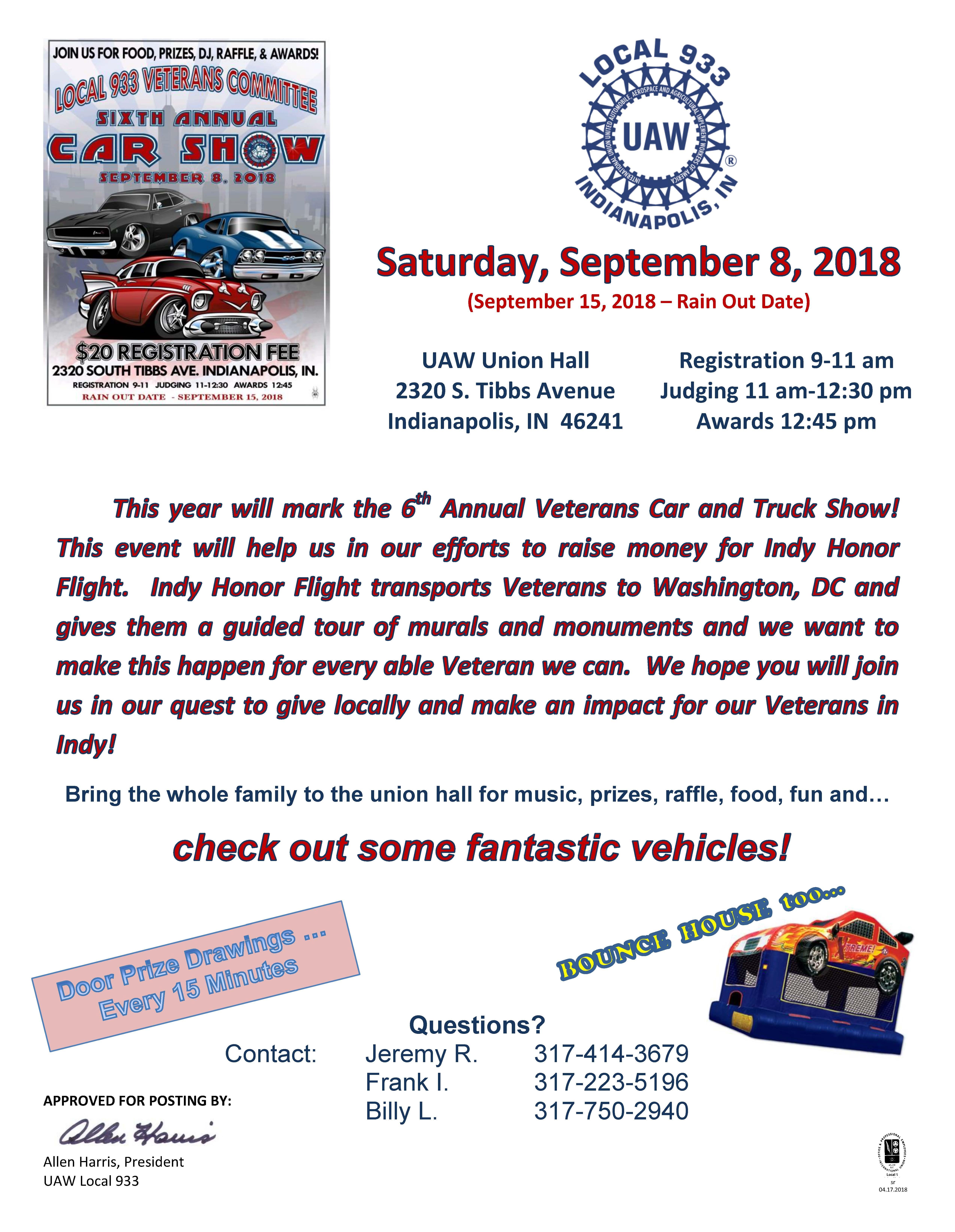6th Annual Veterans Car and Truck Show UAW Local 933