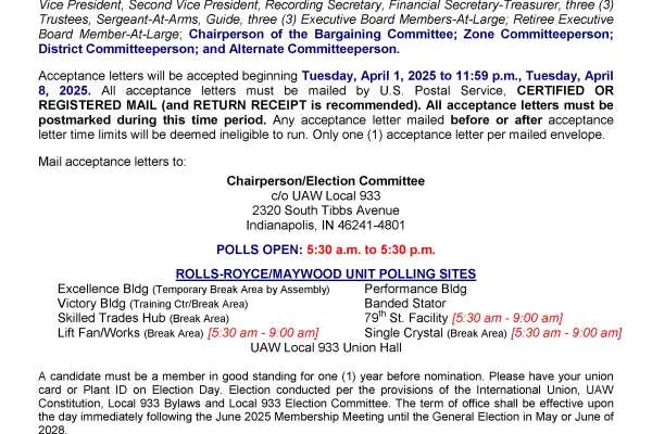 General Election Notice -  RR/Maywood Unit