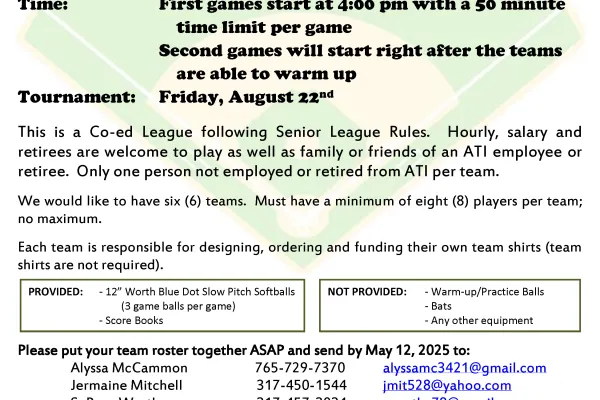 Softball League Posting