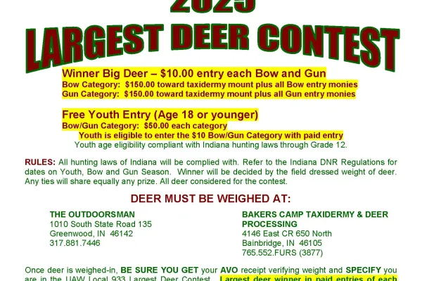 2025 Largest Deer Contest
