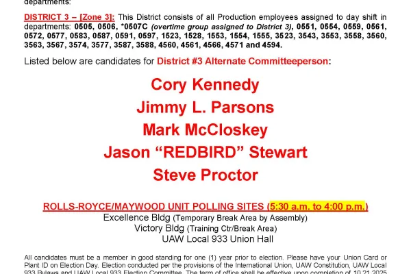 Local 933 Election Notice