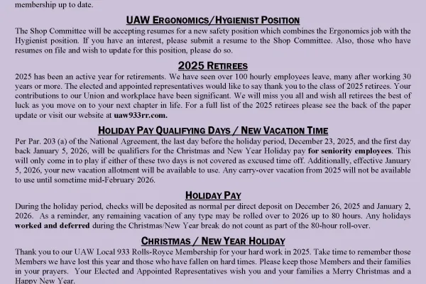 Chairman's Update #110