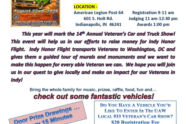 2026 UAW Local 933 Veterans Car Show