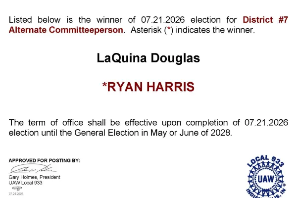 Local 933/ATI Unit Election Results