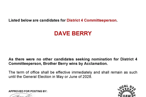 Union Board Posting