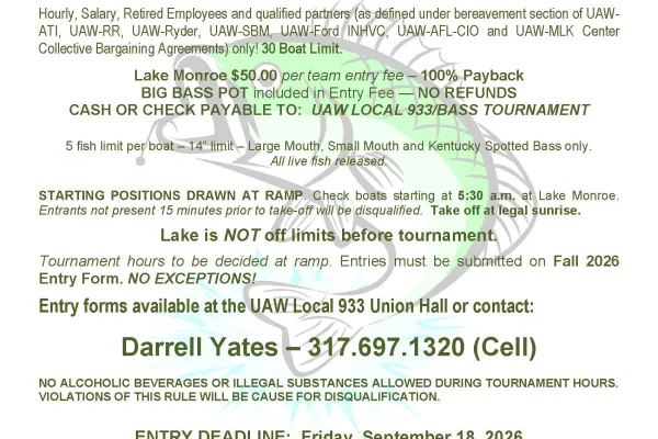 UAW Local 933 Fall Bass Tournament