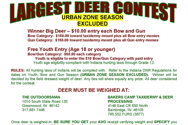 UAW Local 933 Largest Deer Contest
