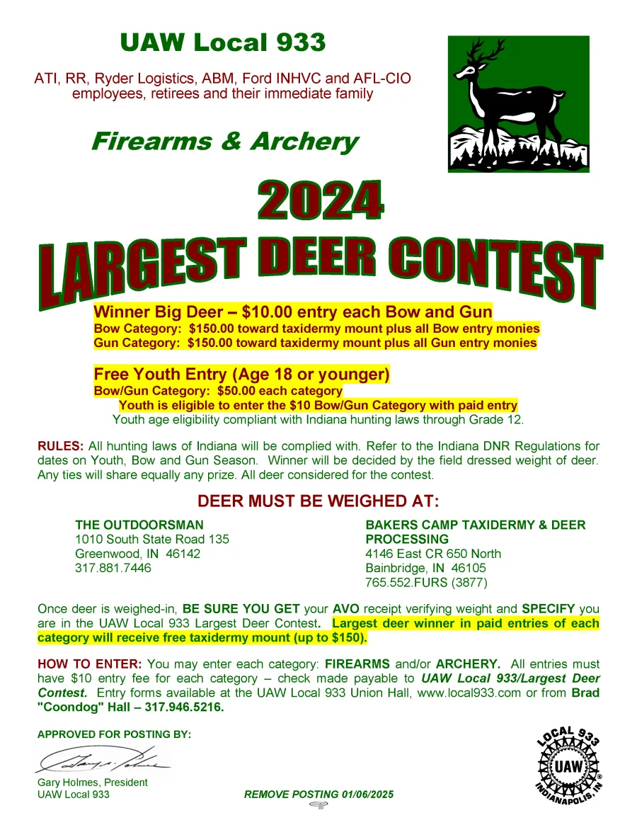 Largest Deer Contest Notice