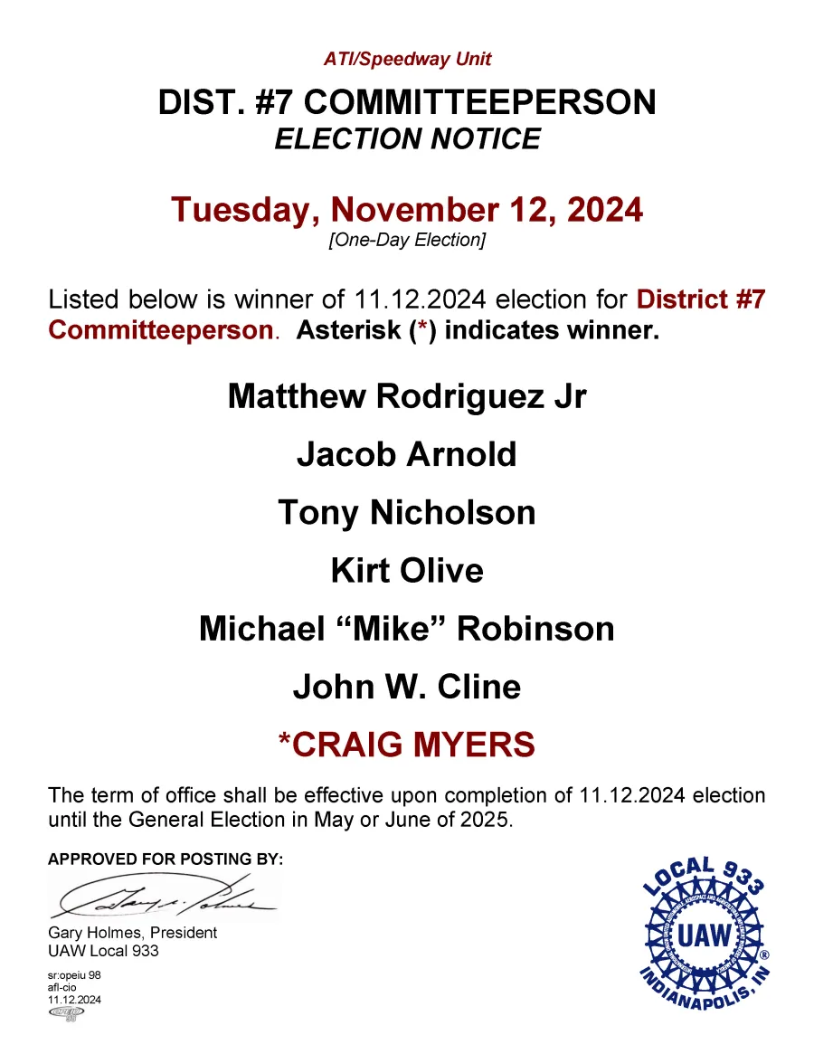 District 7 Election Results