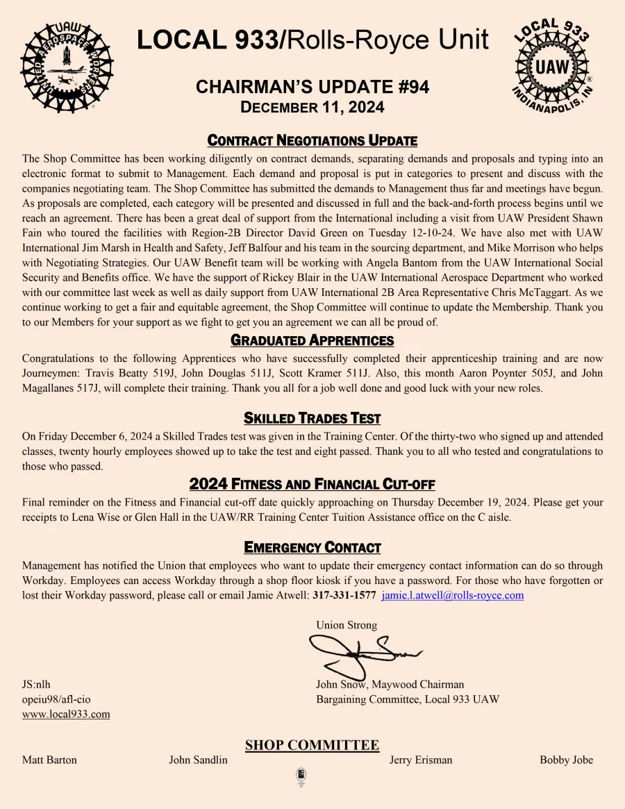 Chairman's Update #94