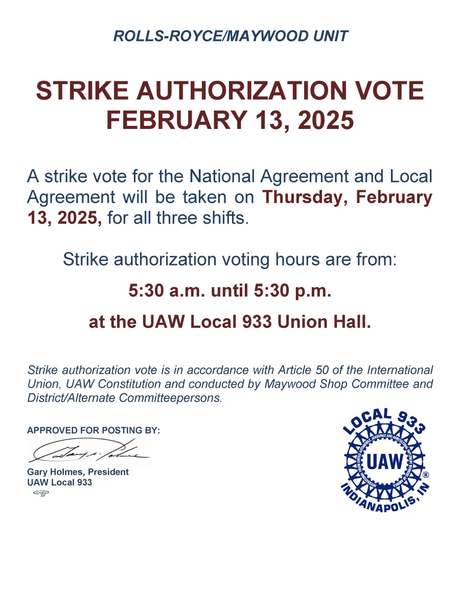 Strike Vote - Rolls-Royce Unit