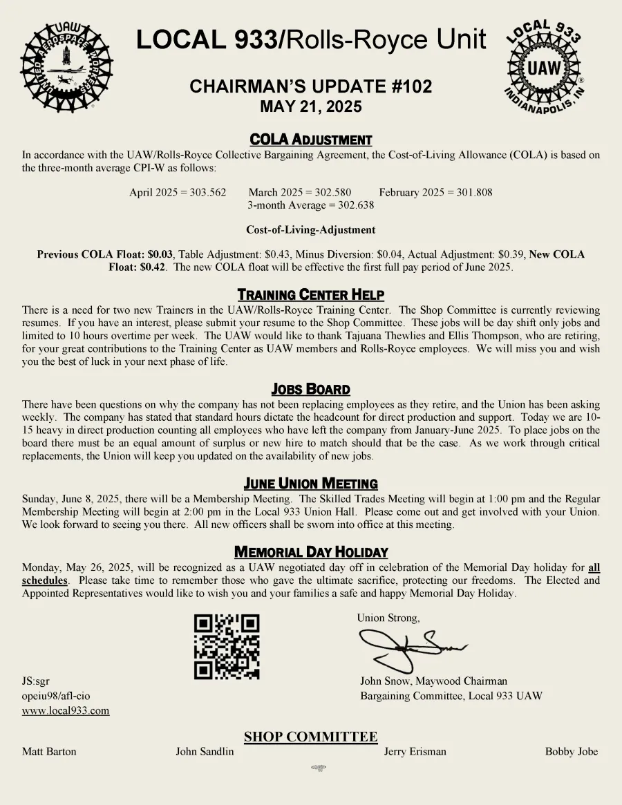 Chairman's Update #102