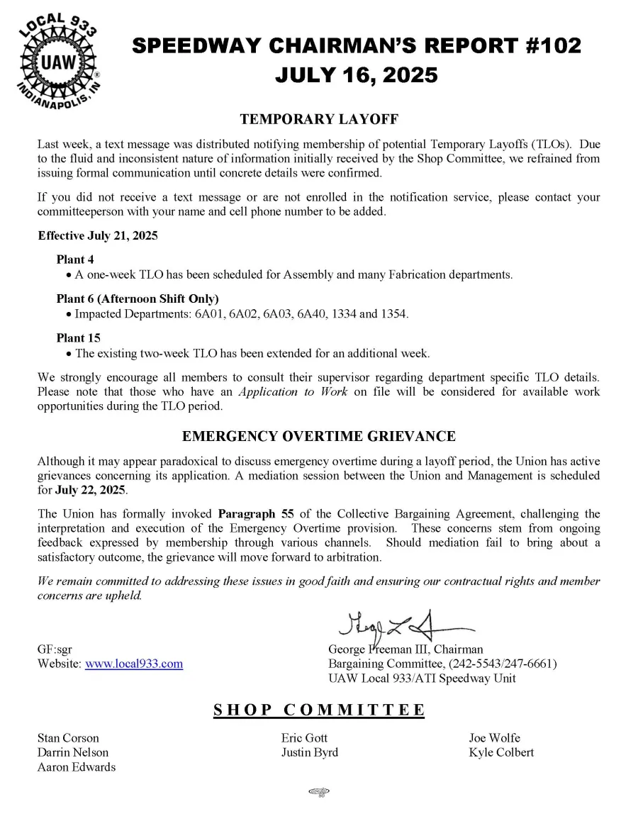 Chairman's Update #102