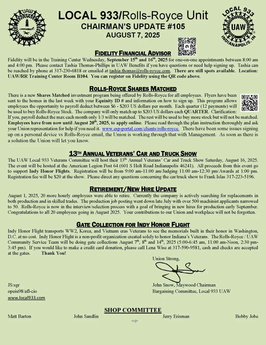 Chairman's Update #105