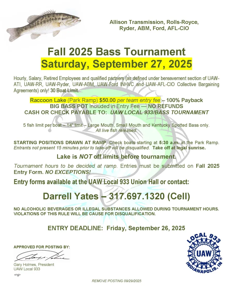 2025 Fall Bass Tournament