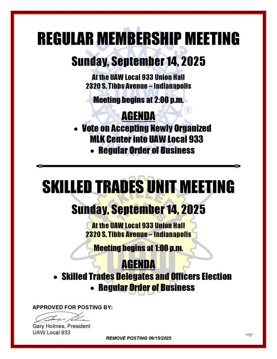 Local 933 Membership Meeting