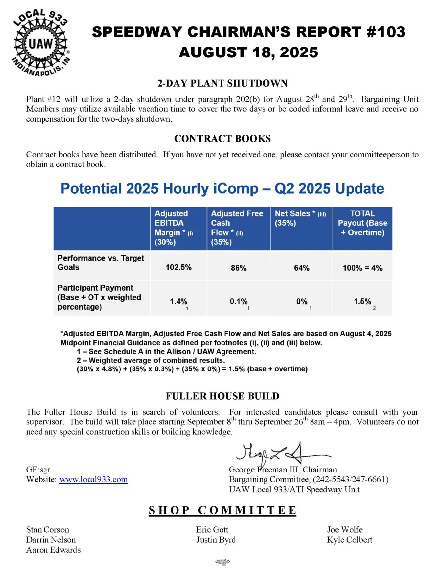 Chairman's Update #103