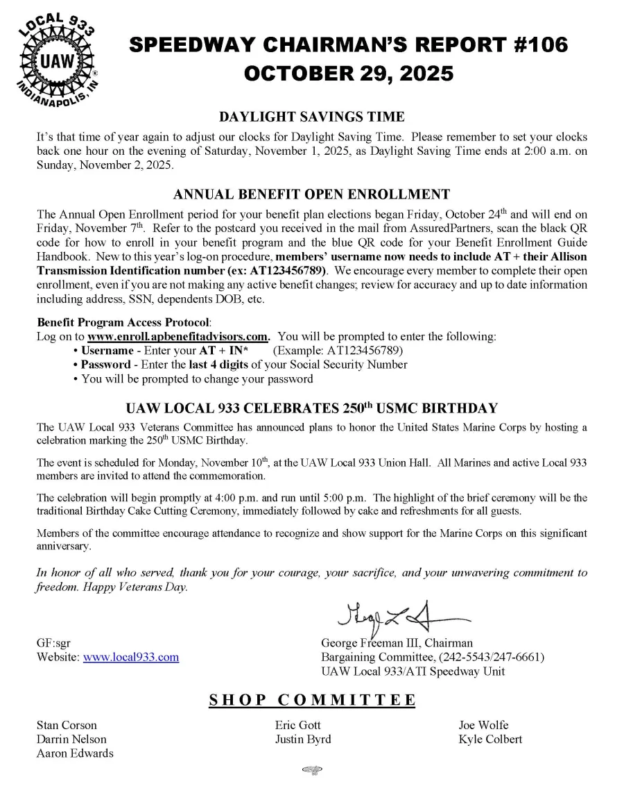 Chairman's Update #106