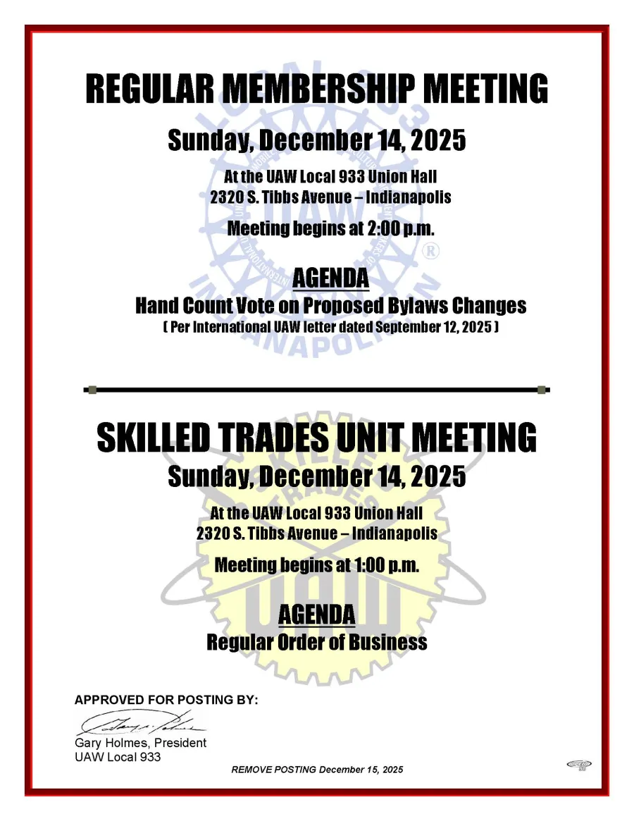 Local 933 Membership Meeting