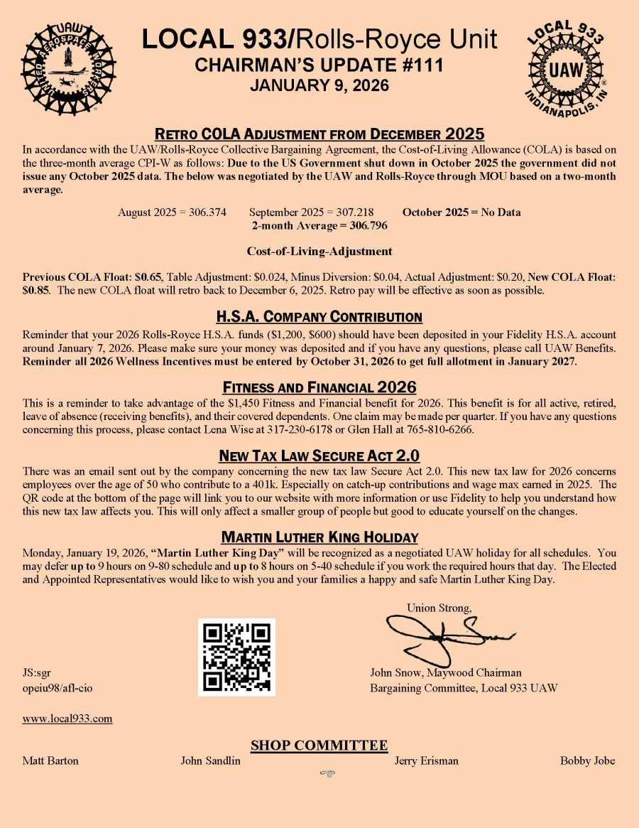 Chairman's Update #111