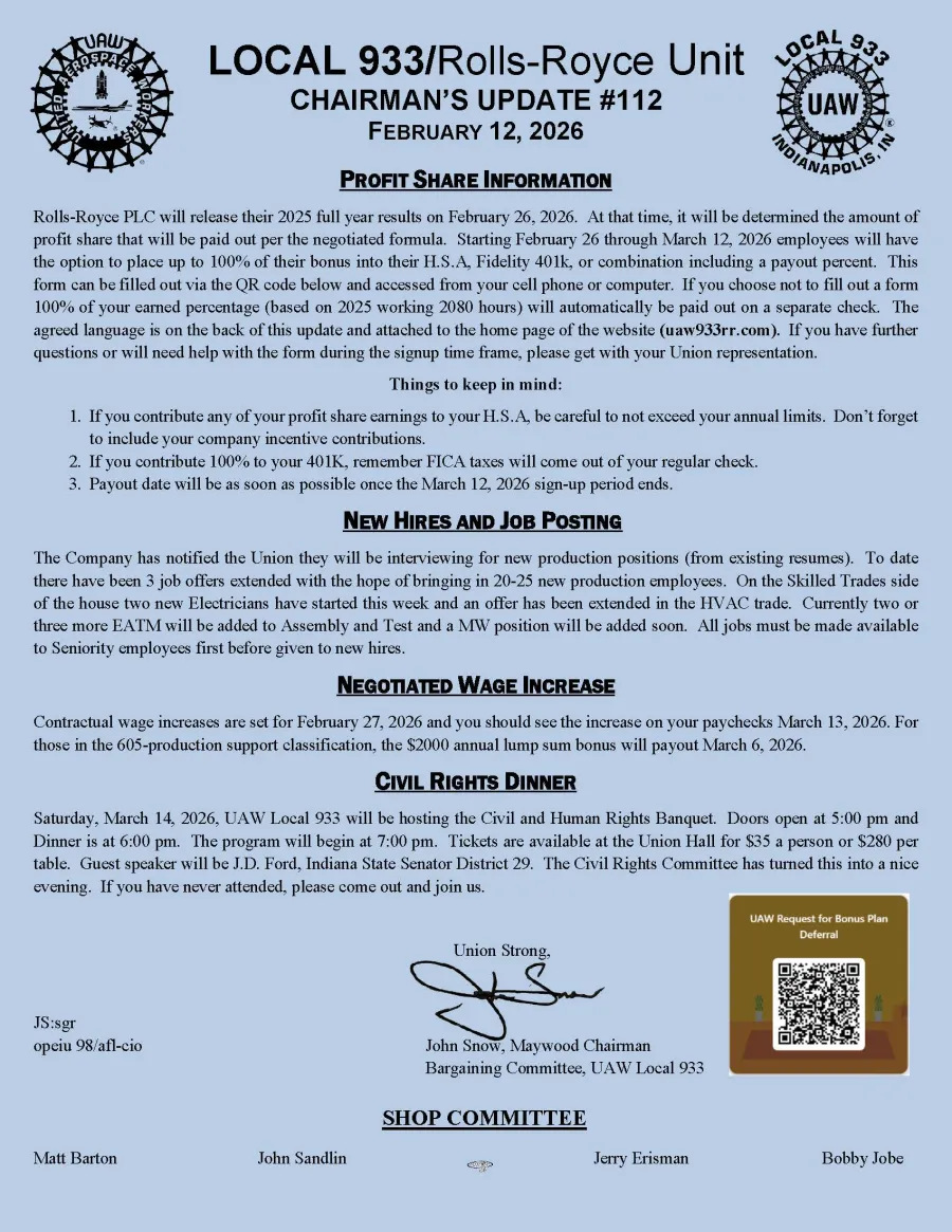 Chairman's Update #112