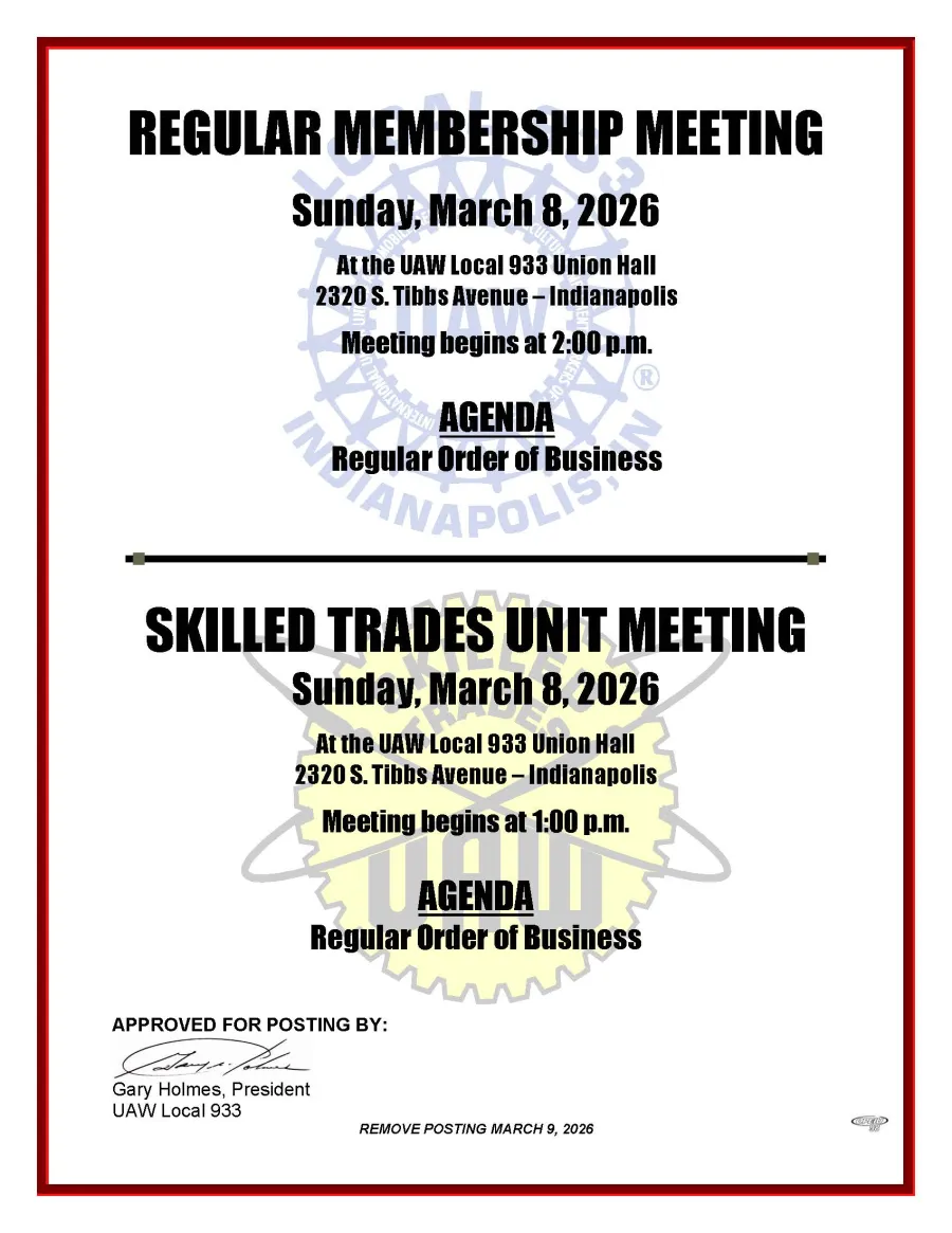 Local 933 Membership Meeting