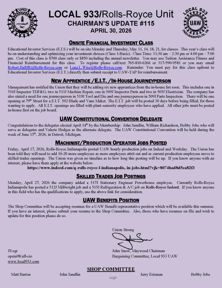 Chairman's Update #115