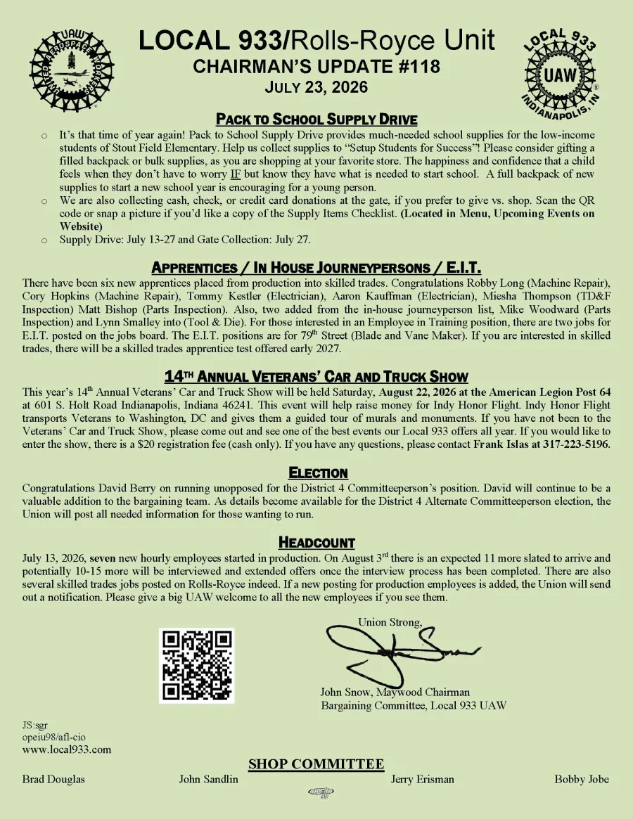Chairman's Update #118