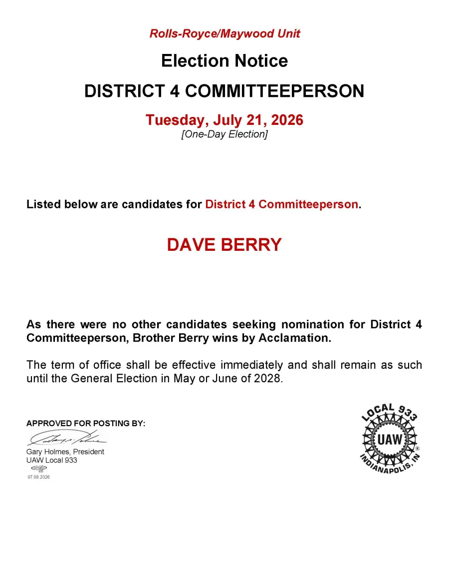 Union Board Posting