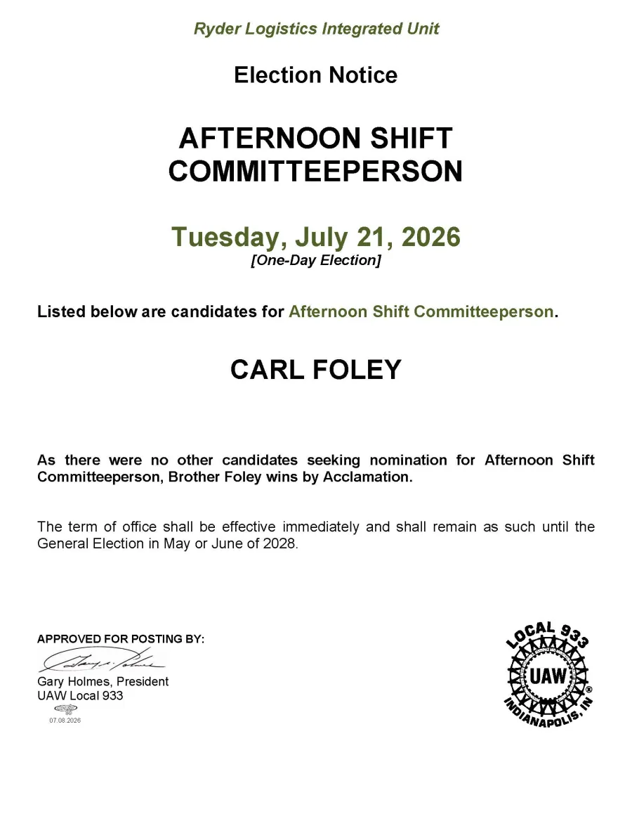 Union Board Posting