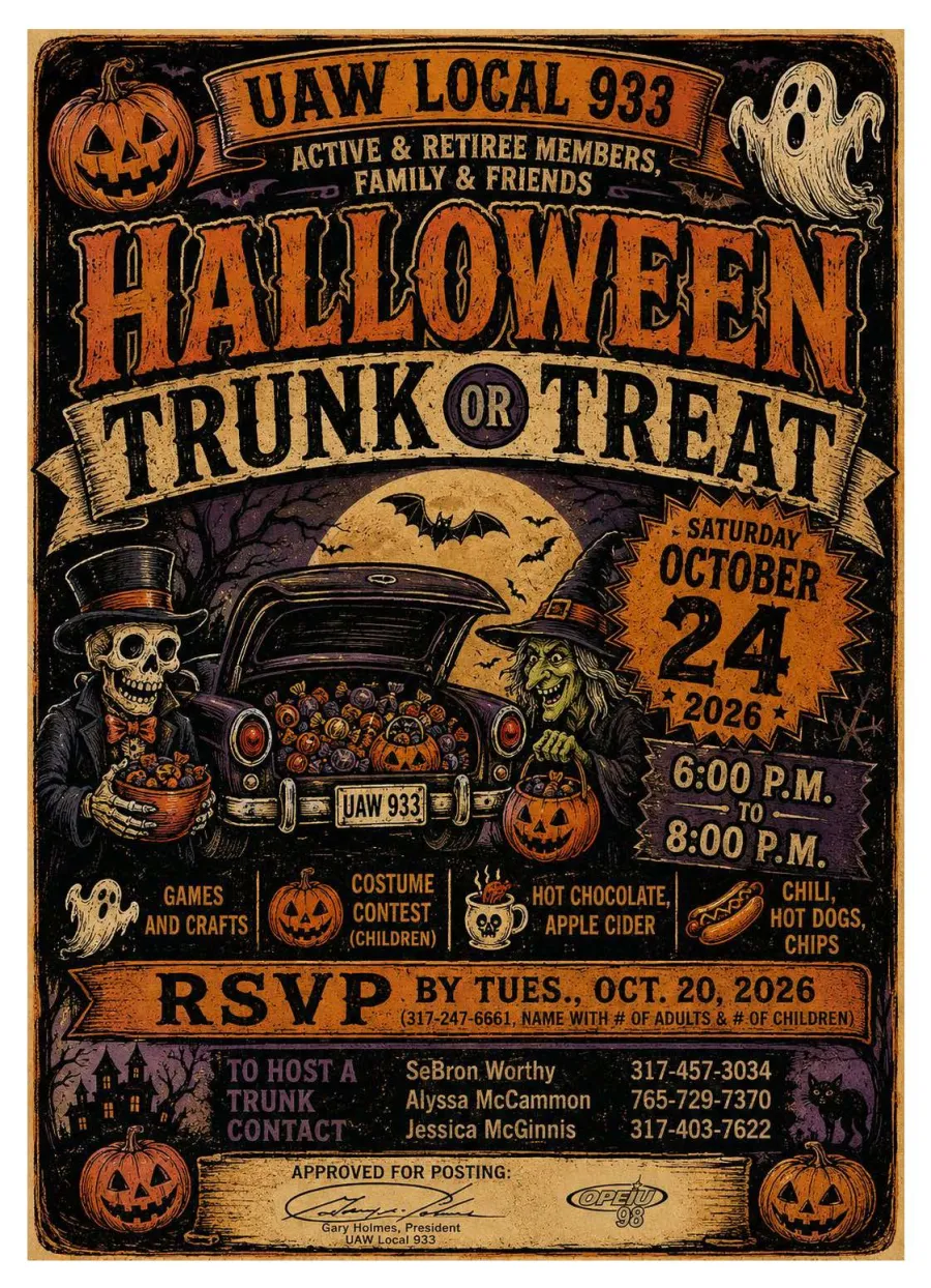 Local 933 Trunk or Treat Flyer